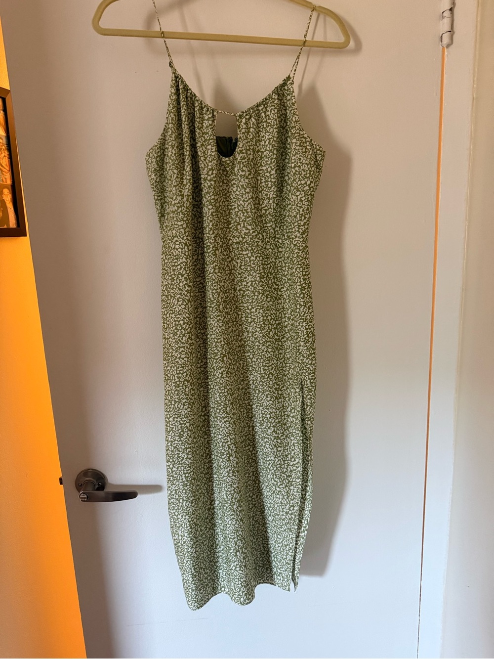 Abercrombie & Fitch Olive Green Floral Midi Slip Dress